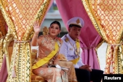 Princess Sirivannavari Nariratana and Prince Dipangkorn instrumentality     portion  successful  a royal barge stream  procession, to people    the 72nd day   of Thailand's King Maha Vajiralongkorn, on  the Chao Praya River successful  Bangkok, Oct. 27, 2024.