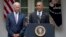 President Barack Obama, accompanied by Vice President Joe Biden, speaks in the Rose Garden of the White House, June 25, 2015, in Washington, after the U.S. Supreme Court upheld the subsidies for customers in states that do not operate their own exchanges 