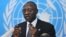 FILE - General Babacar Gaye, the UN secretary-general's representative to the Central African Republic, Feb. 6, 2014.