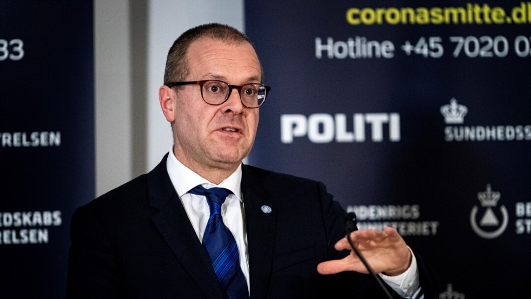 FILE - The World Health Organization's regional director for Europe, Hans Kluge, speaks during a news conference about the coronavirus disease at Eigtveds Pakhus, in Copenhagen, Denmark, March 27, 2020.