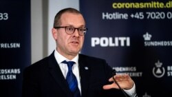 FILE - The World Health Organization's regional director for Europe, Hans Kluge, speaks during a news conference about the coronavirus disease at Eigtveds Pakhus, in Copenhagen, Denmark, March 27, 2020.