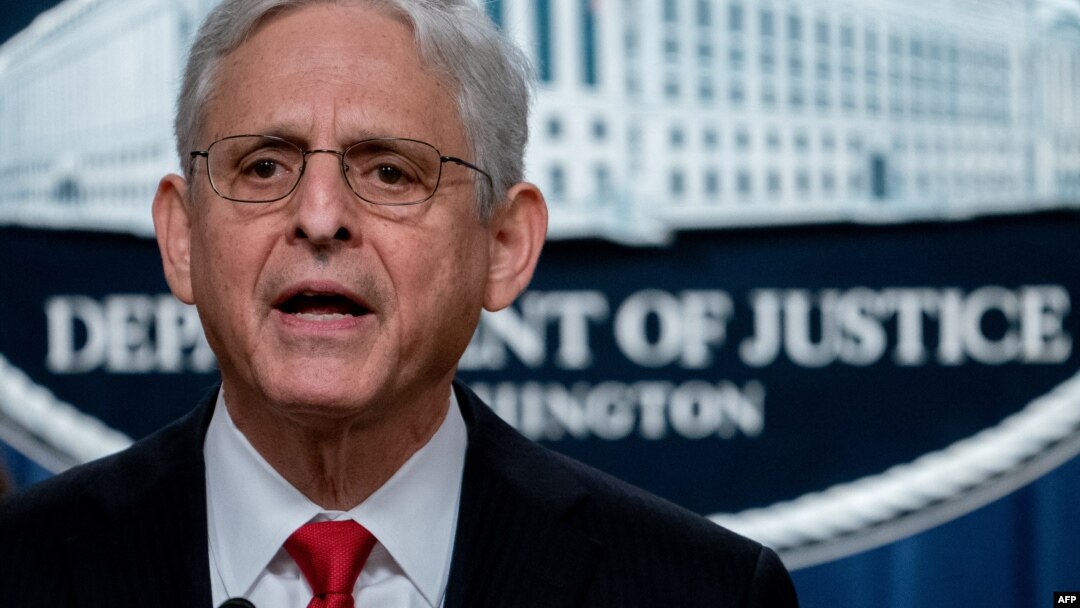 Jaksa Agung AS, Merrick Garland berbicara dalam konferensi pers di Washington, DC (3/10). 
