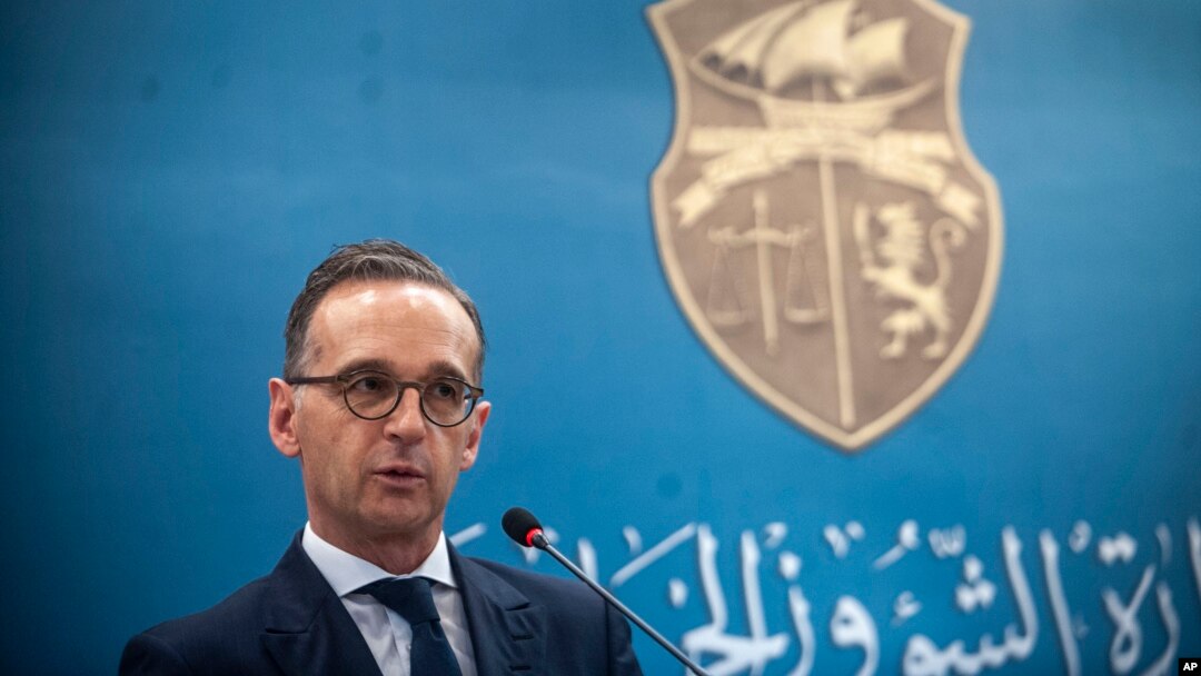 Menteri Luar Negeri Jerman Heiko Maas berbicara dalam konferensi pers di Tunis, Tunisia, 28 Oktober 2019. (Foto: AP)