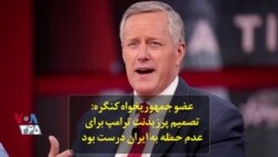 عضو جمهوریخواه کنگره: تصمیم پرزیدنت ترامپ برای عدم حمله به ایران درست بود