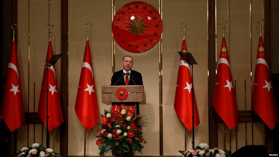 Presiden Turki, Recep Tayyip Erdogan di Istana Presiden, Ankara, 15 Juli 2018. (Foto: dok).