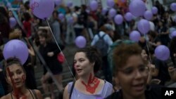 Manifestation contre la violence sexiste à Rio de Janeiro, Brésil, 25 octobre 2016.