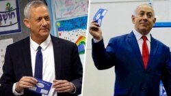 «بنیامین نتانیاهو» (راست) و رقیب او «بنی گانتس» رای دادند. 