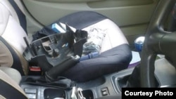 Burglarized vehicle belonging to Highlanders secretary Emmett Ndlovu.