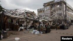 2023年6月30日乌克兰一家被俄罗斯导弹摧毁的餐厅