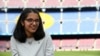 FILE - Syrian refugee Nujeen Mustafa poses after a charity Christmas event "Nujeen's dream" at Camp Nou stadium in Barcelona, Spain, Dec. 14, 2017.