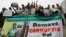 People protest following the removal of fuel subsidy by the Government in Lagos ,Nigeria, Jan. 9, 2012. Labor unions began a paralyzing national strike in oil-rich Nigeria, angered by soaring fuel prices and decades of engrained government corruption in 