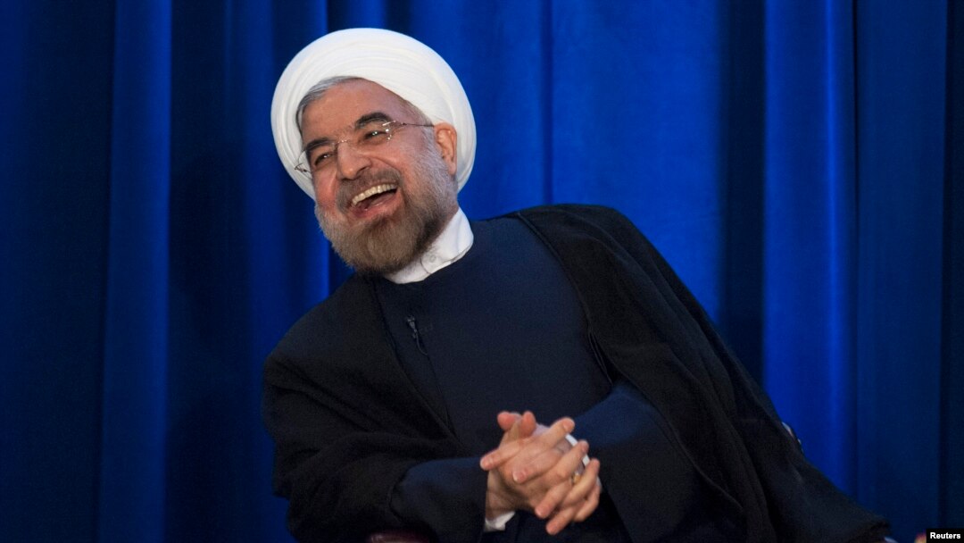 Eron prezidenti Hasan Ruhoniy Xalqaro Aloqalar Kengashi tashkil etgan yig'inda, Nyu-York, 26-sentabr, 2013-yil.