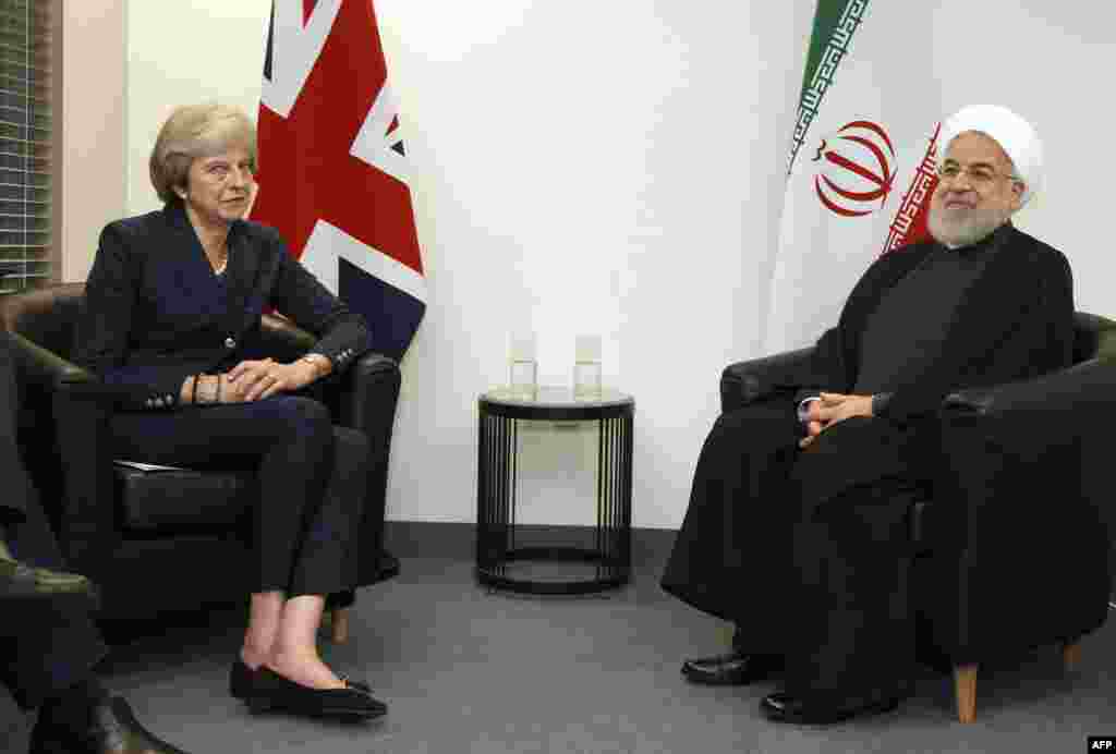 ترزا می، نخست وزیر بریتانیا در دیدار با حسن روحانی رئیس جمهوری ایران در حاشیه هفتاد و سومین نشست مجمع عمومی سازمان ملل متحد در نیویورک خواستار آزادی نازنین زاغری شد. خانم زاغری به جاسوسی متهم شده و البته این اتهام توسط او رد شده است.