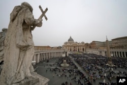 FILE—A view of St. Peter's Square at The Vatican during the Easter Sunday mass celebrated by Pope Francis, Sunday, March 31, 2024.