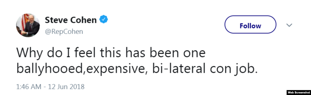 Tennessee Democrat Rep. Steve Cohen called the summit a "con job."