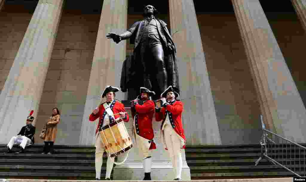 La primera juramentaci&#243;n de un presidente se realiz&#243; en Nueva York el 30 de abril de 1789 y fue la de George Washington. En esta imagen, se conmemora el aniversario en 2013. 