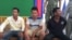 The three suspects who were arrested on Oct 12, 2014 for the alleged murder of a Cambodian journalist, Taing Try in Kratie province. From left to right: La Narong, Kem Pheakdey and Pin Heang are (Photo: Khmer Journalist Democracy Association)