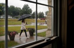 Democratic presidential candidate Sen. Kamala Harris, D-Calif., arrives for a visit at the Bickford Senior Living Center, Aug. 12, 2019, in Muscatine, Iowa.