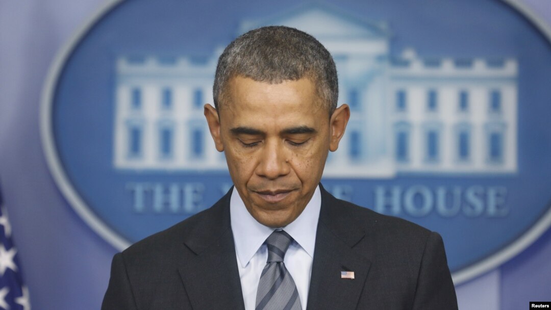 Prezident Obama Ukraina yuzasidan matbuotga baynot berayapti. Oq uy, 6-mart, 2014.