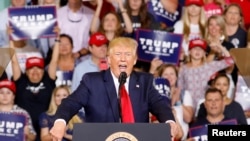 FILE - U.S. President Donald Trump speaks at a campaign rally in Greenville, North Carolina, July 17, 2019. 