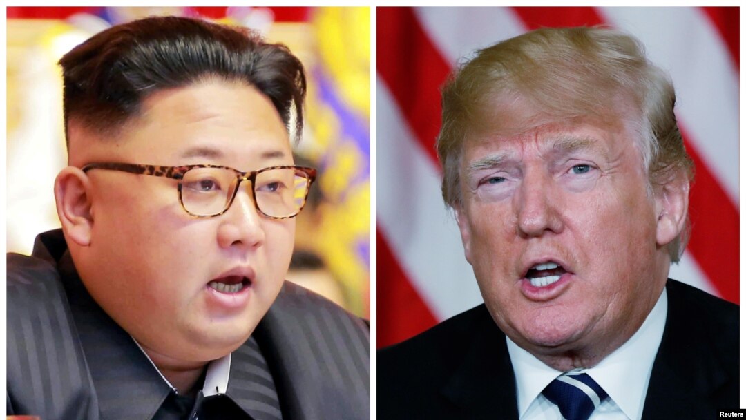 Pemimpin Korut Kim Jong Un (kiri) dan Presiden AS Donald Trump.