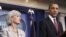 FILE - President Barack Obama, accompanied by Health and Human Services Secretary Kathleen Sebelius, announces the revamp of his contraception policy requiring religious institutions to fully pay for birth control, at the White House, February 2012.