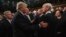 FILE - President Donald Trump greets Supreme Court Associate Justice Stephen Breyer before the State of the Union address in the chamber of the U.S. House of Representatives Tuesday, Jan. 30, 2018, in Washington. 