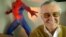 漫画家“漫威之父” 斯坦·李（Stan Lee）和他笔下的人物蜘蛛侠（2002年）