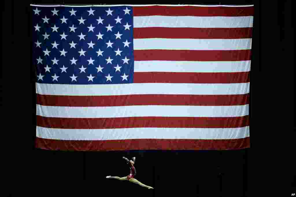 Leanne Wong competes during the senior women&#39;s competition at the 2019 U.S. Gymnastics Championships, Aug. 11, 2019, in Kansas City, Missouri.