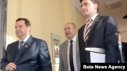 Premijer Srbije Ivica Dačić, ministar pravde Nikola Selaković i predsednik Skupštine Vojvodine Ištvan Pastor u Skupštini Vojvodine u Novom Sadu. 