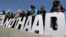 Protesters hold letters reading "NO THAAD" during a rally to oppose a plan to deploy an advanced U.S. missile defense system called Terminal High-Altitude Area Defense, or THAAD, near U.S. Embassy in Seoul, South Korea, April 26, 2017. 
