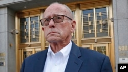 Former Rochester Drug Co-Operative CEO Laurence Doud III leaves US. District Court in Manhattan, April 23, 2019, in New York.