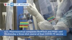 VOA60 World - Pfizer says three doses of its COVID vaccine neutralize Omicron variant