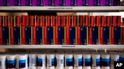 Anti-retroviral drugs sit on a shelf in the pharmacy at Ubuntu clinic, Cape Town, South Africa.