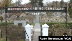 The pet cemetery was established in 1896, when veterinarian Samuel Johnson allowed a client to bury her dog in his apple orchard. (VOA)