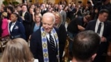 President Joe Biden departs after signing a proclamation to establish the Chuckwalla National Monument and the Sáttítla Highlands National Monument during an event in the East Room of the White House in Washington, Jan. 14, 2025.