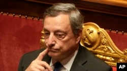 FILE - Italian Premier Mario Draghi is shown in Rome on July 20, 2022. A long-awaited report on how to rescue Europe’s economy from weak growth and red tape was released last month.