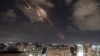 Israel's Iron Dome anti-missile system intercepts rockets, as seen from Ashkelon