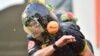 Revelers take part in a fight with oranges during an annual carnival battle in Ivrea, Italy March 3, 2019. 