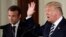 President Donald Trump speaks during a news conference with French President Emmanuel Macron in the East Room of the White House, April 24, 2018, in Washington. 