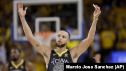 Stephen Curry des Golden State Warriors, Oakland, Californie, le 3 juin 2018.