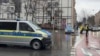 A police car is at the scene of an accident after a driver hit a group of people in Munich, Feb. 13, 2025. 