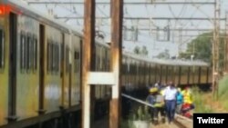 Site of the crash at the Geldenhuis station south of Johannesburg , South Africa, as tweeted by @ER24EMS