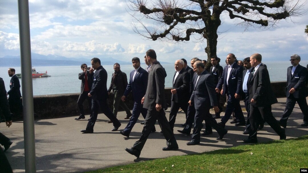 Eron muzokarachilari Shveysariyada. 27-mart, 2015-yil.