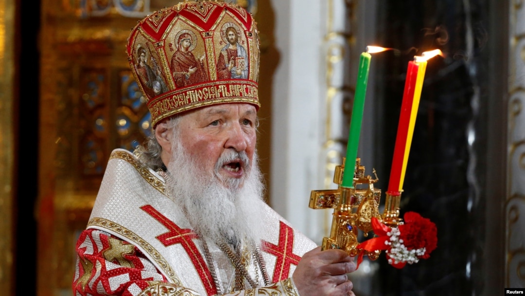 Patriarch of Moscow and All Russia Kirill conducts the Orthodox Easter service at the Christ the Savior Cathedral in Moscow, Russia, May 1, 2016. 