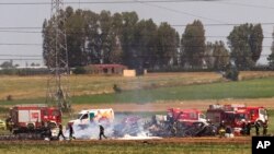 스페인 세비야 공항 인근 군 수송기 추락 현장