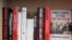 Books about Trump and the Trump administration dominate the nonfiction political science shelves at the Bookworm book store in Omaha, Neb., July 8, 2020.