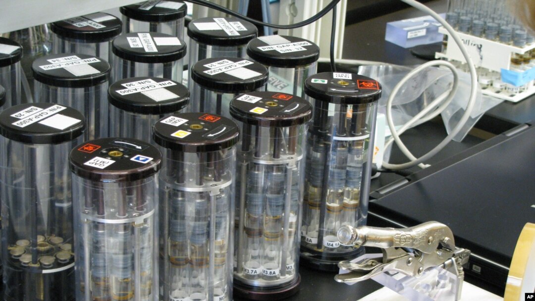 Canisters used in experiments on the space shuttle