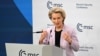 FILE - European Commission President Ursula von der Leyen delivers her speech during the 61st Munich Security Conference (MSC) in Munich, southern Germany, on Feb. 14, 2025. 