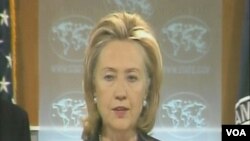 Državni sekretar, Hillary Clinton na konferenciji za novinare u State Departmentu u Washingtonu